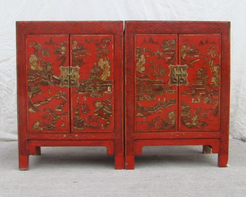 紅描金小柜|Red &gilt small cabinet