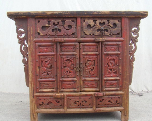 二抽二門(mén)雕花柜|Small cabinet