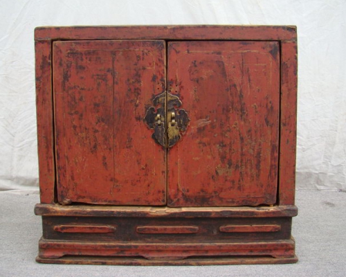 描金二門座箱|chinese antique trunk