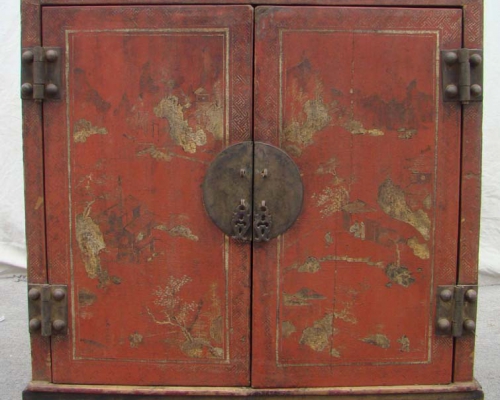 描金二門座箱|chinese antique trunk