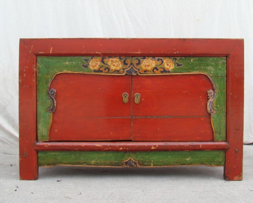 描彩二門柜|Chinese antique cabinet