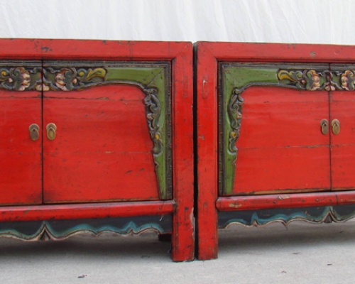 描彩二門柜|Chinese antique cabinet