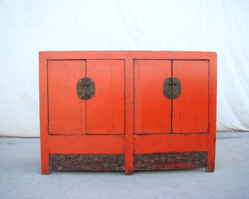 紅漆四門連柜|chinese antique cabinet
