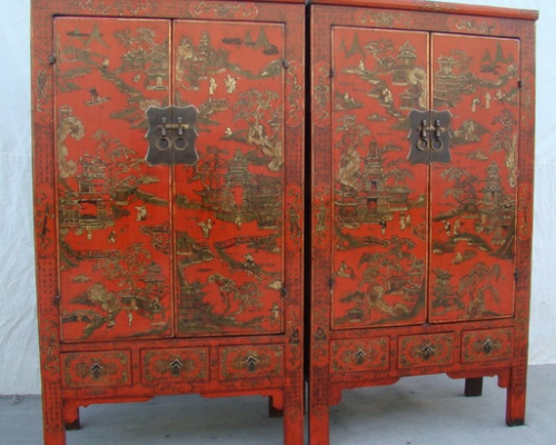 紅描金大柜|Red & gilt big cabinet