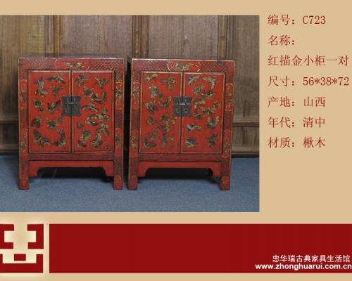 紅描金小柜工廠|Red &gilt small cabinet