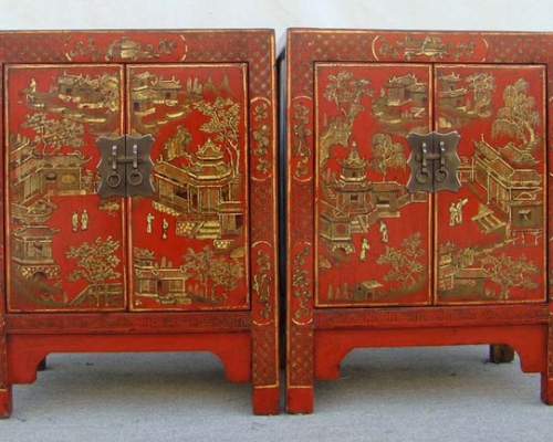 紅描金小柜工廠|Red &gilt small cabinet