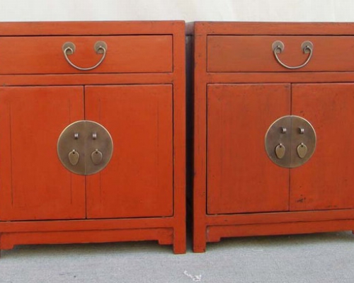紅漆床頭柜|cabinet