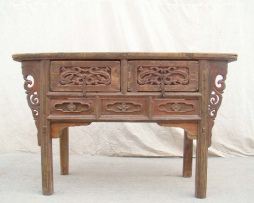 雕花二抽悶桌工廠|table