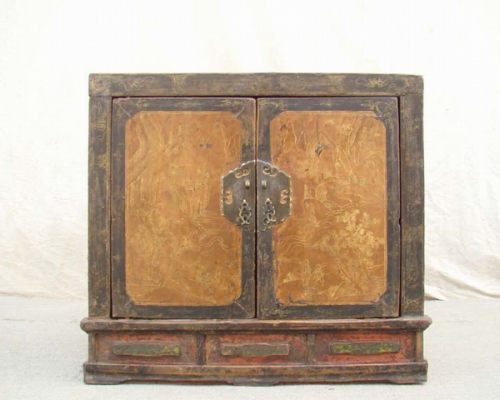 描金二門座箱|box