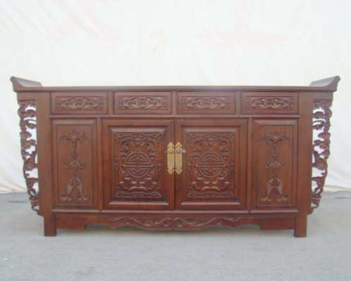 古典家具二門四抽桌|table W/two doors and four drawers