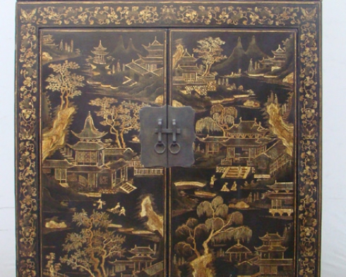 黑描金頂箱大柜高碑店