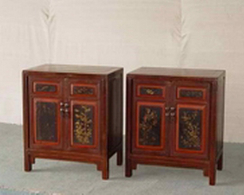 描金二門小柜|Gold-painted/gilt small cabinet w/ 2 doors
