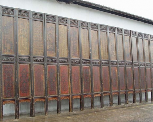 描彩門花板|Chinese antique funiture