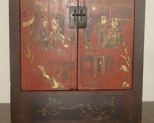 紅描金中柜|Red & gilt medium cabinet