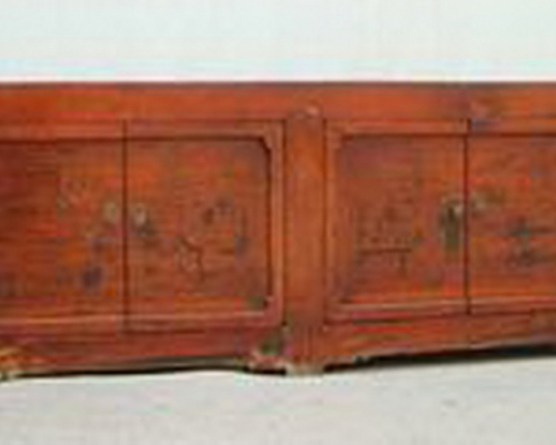 描彩四門地柜|Color-painted low cabinet