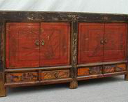 描彩四抽四門(mén)柜|painted cabinet