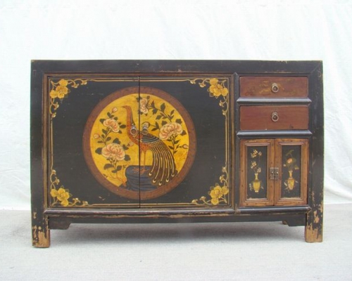 二抽四門描彩柜高碑店|depicts the color cabinet with two drawers and four gates
