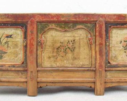 描彩三門連體|painted cabinet