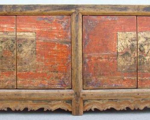 描彩四門柜|painted cabinet