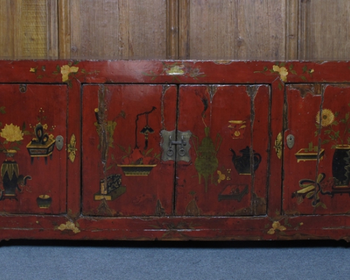 描彩四門地柜高碑店|Color-painted low cabinet