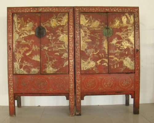 紅描金大柜|Red & gilt big cabinet