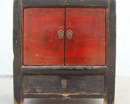 描彩二門一抽柜工廠|Depict the color small cabinet with two gates and one drawer