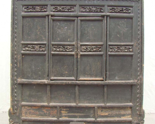 黑漆二門大柜工廠|Black lacquer big cabinet w/two doors