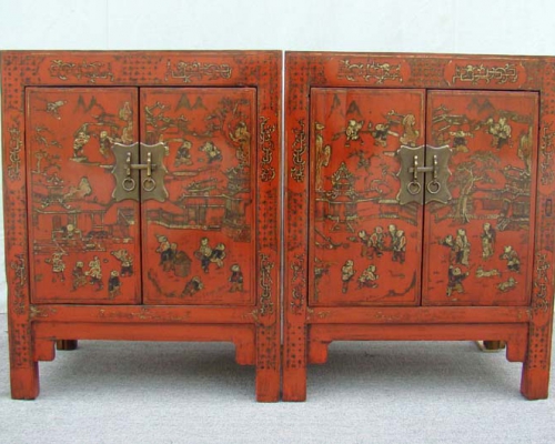 紅描金小柜|Red &gilt small cabinet