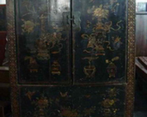 黑描金大柜工廠|Big black cabinet with tracing a design in gold