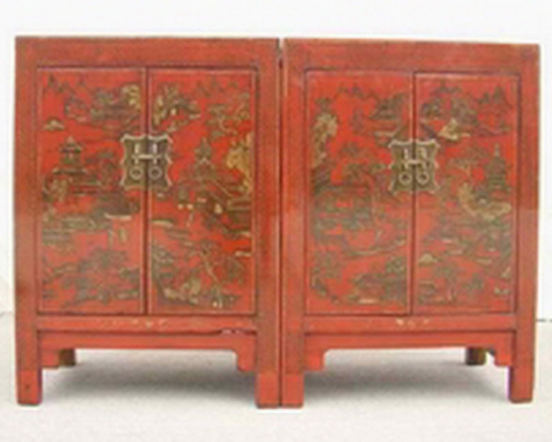 紅描金小柜|Red &gilt small cabinet