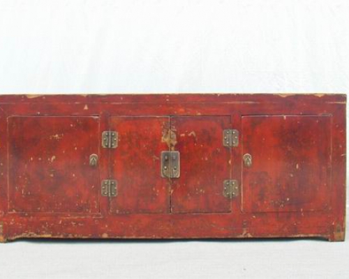 四門描彩柜|Color-painted low cabinet