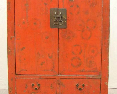 描金中柜工廠|Red & gilt medium cabinet