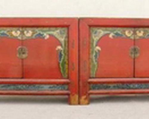 描彩二門柜|Color-painted cabinet w/ 2 doors