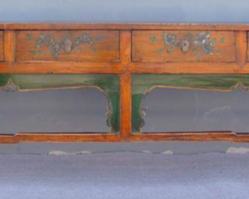描彩四抽條桌|painted long table