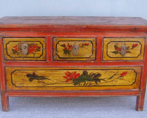 描彩三抽地桌工廠|painted lower table