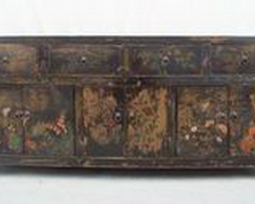 四抽六門描彩柜|Color-painted low cabinet