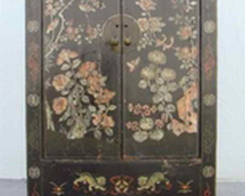 黑五彩二門中柜高碑店|Depict the color medium cabinet with two gates