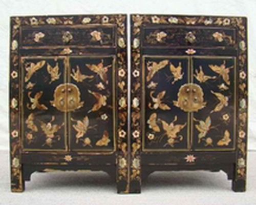 黑描金小柜工廠|Small black cabinet with tracing a design in gold