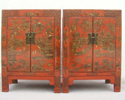 紅描金小柜|Red &gilt small cabinet