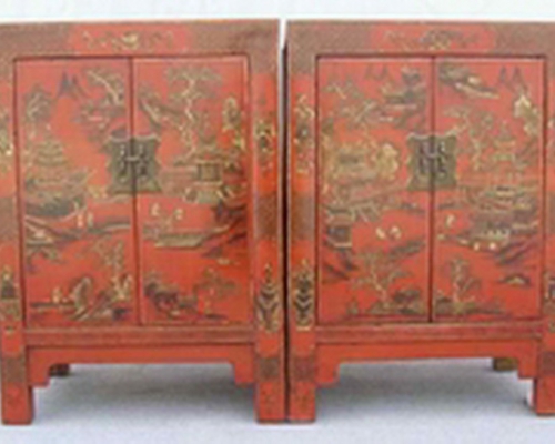 紅描金小柜|Red &gilt small cabinet
