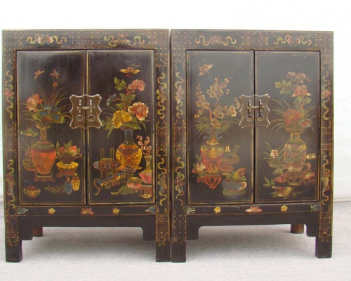 黑五彩小柜工廠1件|Black color depiction of the small chest