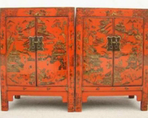 紅描金小柜|Red &gilt small cabinet
