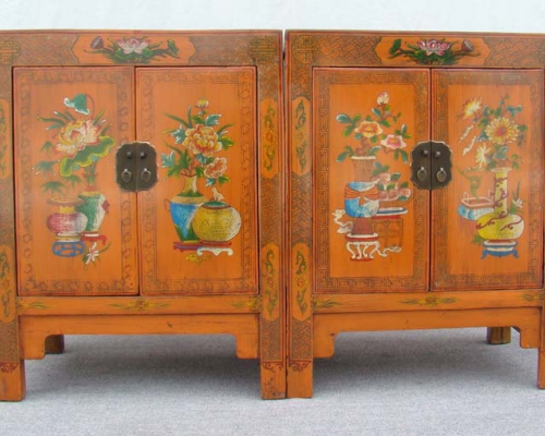 紅描彩小柜|red depicting a color chest