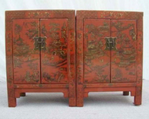 紅描金小柜|Red &gilt small cabinet