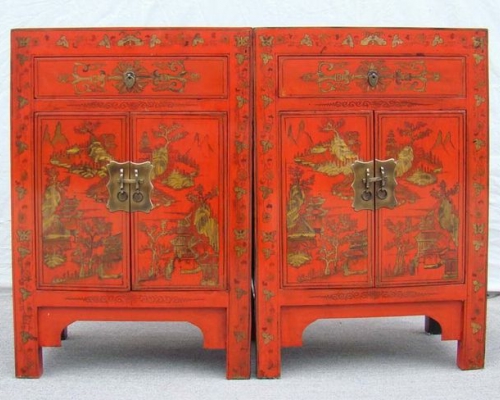紅描金小柜|Red &gilt small cabinet