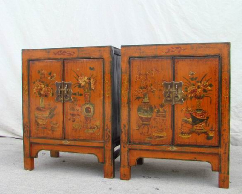 黃描彩小柜工廠剩一件|painted small cabinet