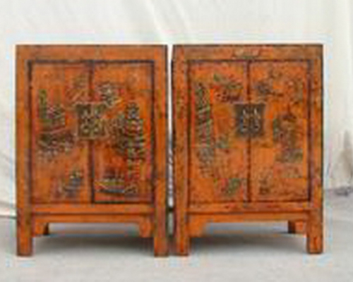 黃描彩小柜|painted small cabinet
