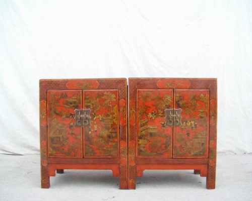 紅描金小柜|gold gilt small cabinet