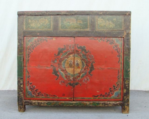 描彩二門柜|Color-painted cabinet w/ 2 doors