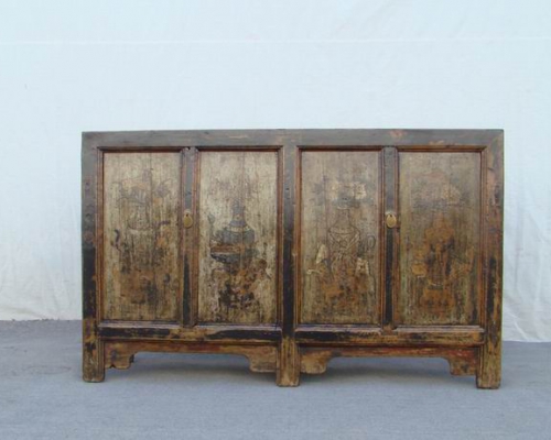 描彩四門連體柜|painted cabinet